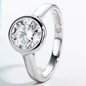 3ct Sterling silver moissanite ring
